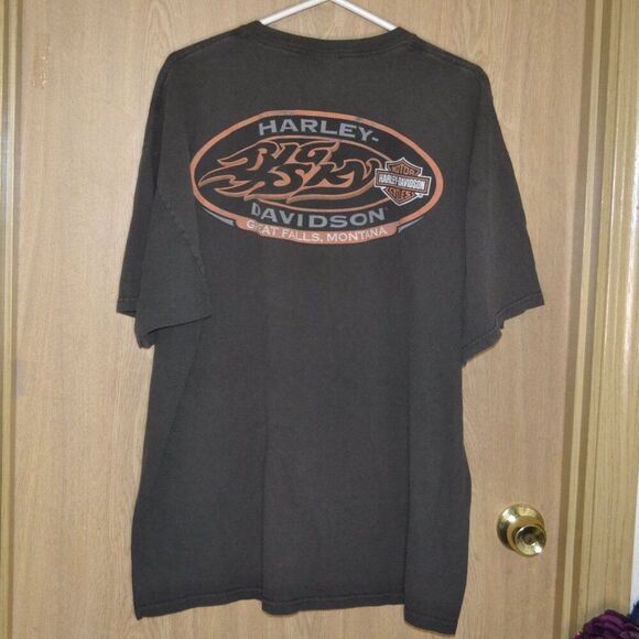 Harley Davidson Great Falls Montana Skull Graphic Tee T-shirt - Picture 7 of 9